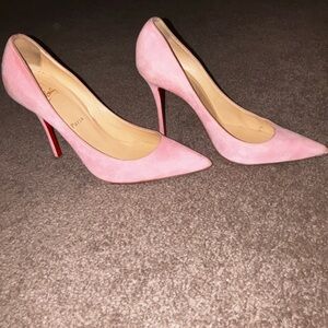 Christian Louboutin Pink Suede Heels